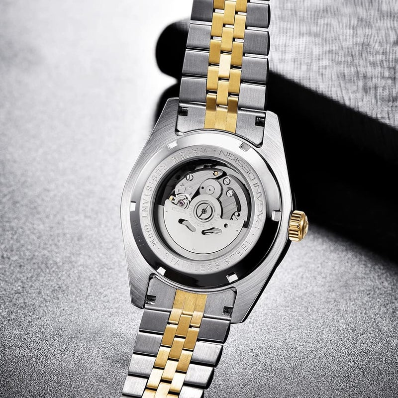 PAGANI DESIGN ساعة باجاني ديزاين 2022 للرجال الأوتوماتيكية الفاخرة - مقاومة للماء من الفولاذ المقاوم للصدأ مع قرص ذهبي - Image 3